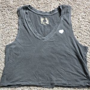 Spiritual Gangster Charcoal Tank Top with White Heart